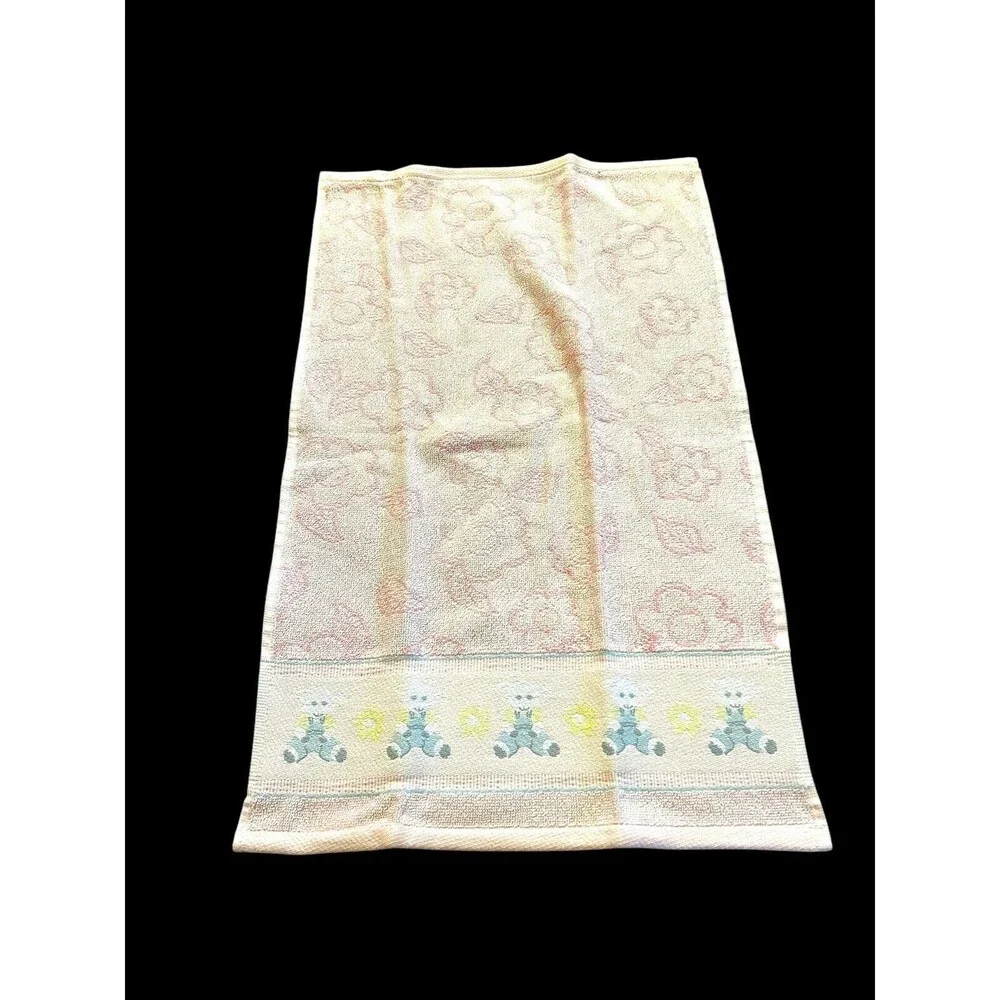 Set of 2 Blossoms & Blooms Springtime Pink Pastel Lamb Tulip Flower Hand Towel